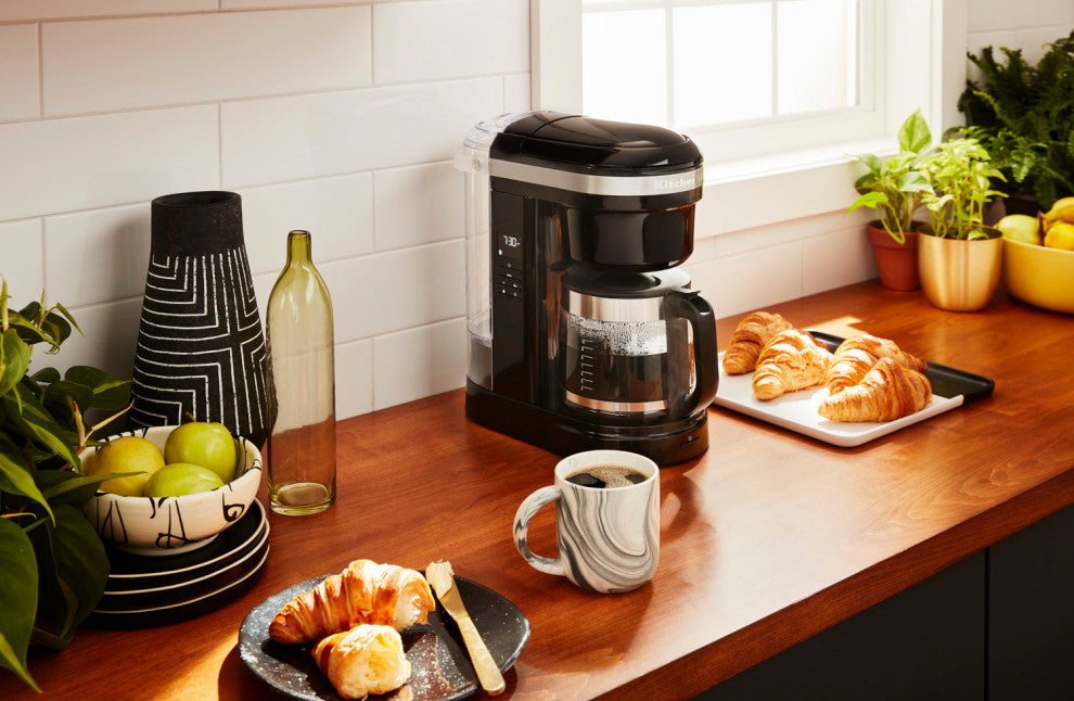 KitchenAid Black Onyx 12 Cup Drip Coffee Maker with Spiral Showerhead