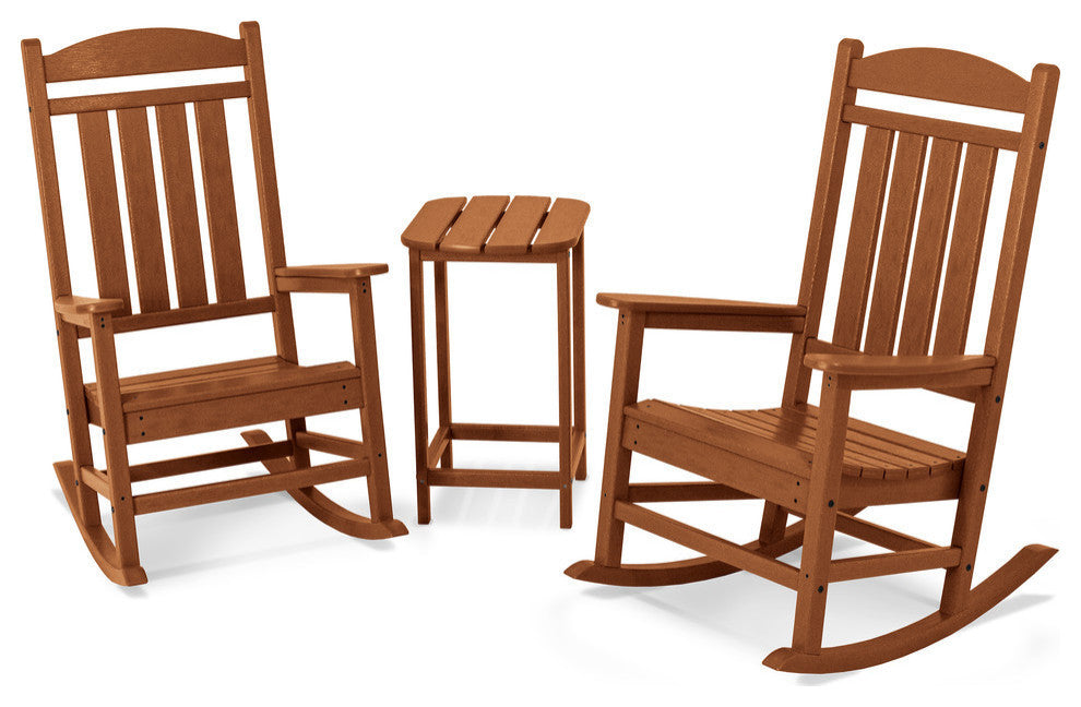 Polywood Presidential Rocker 3-Piece Set, Teak