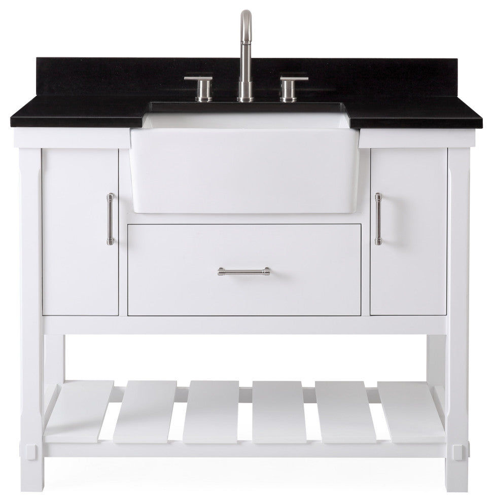 42" Kendia Farmhouse Sink Bathroom Vanity GD-7042-WT42-GT