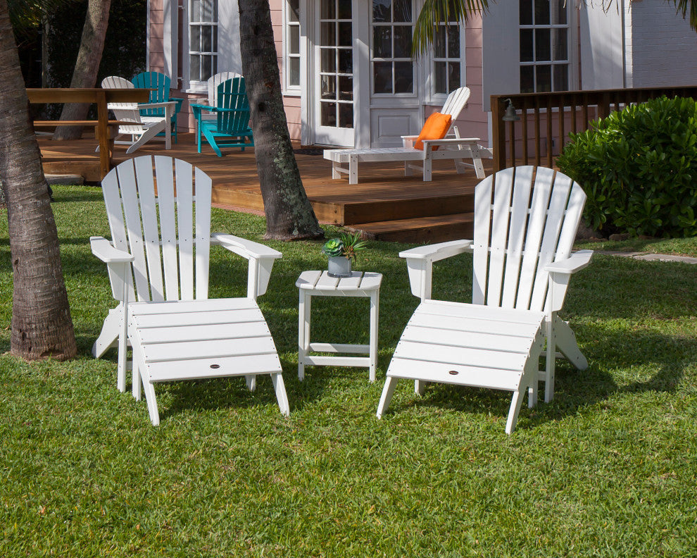 Polywood South Beach Adirondack 5-Piece Set, Slate Gray