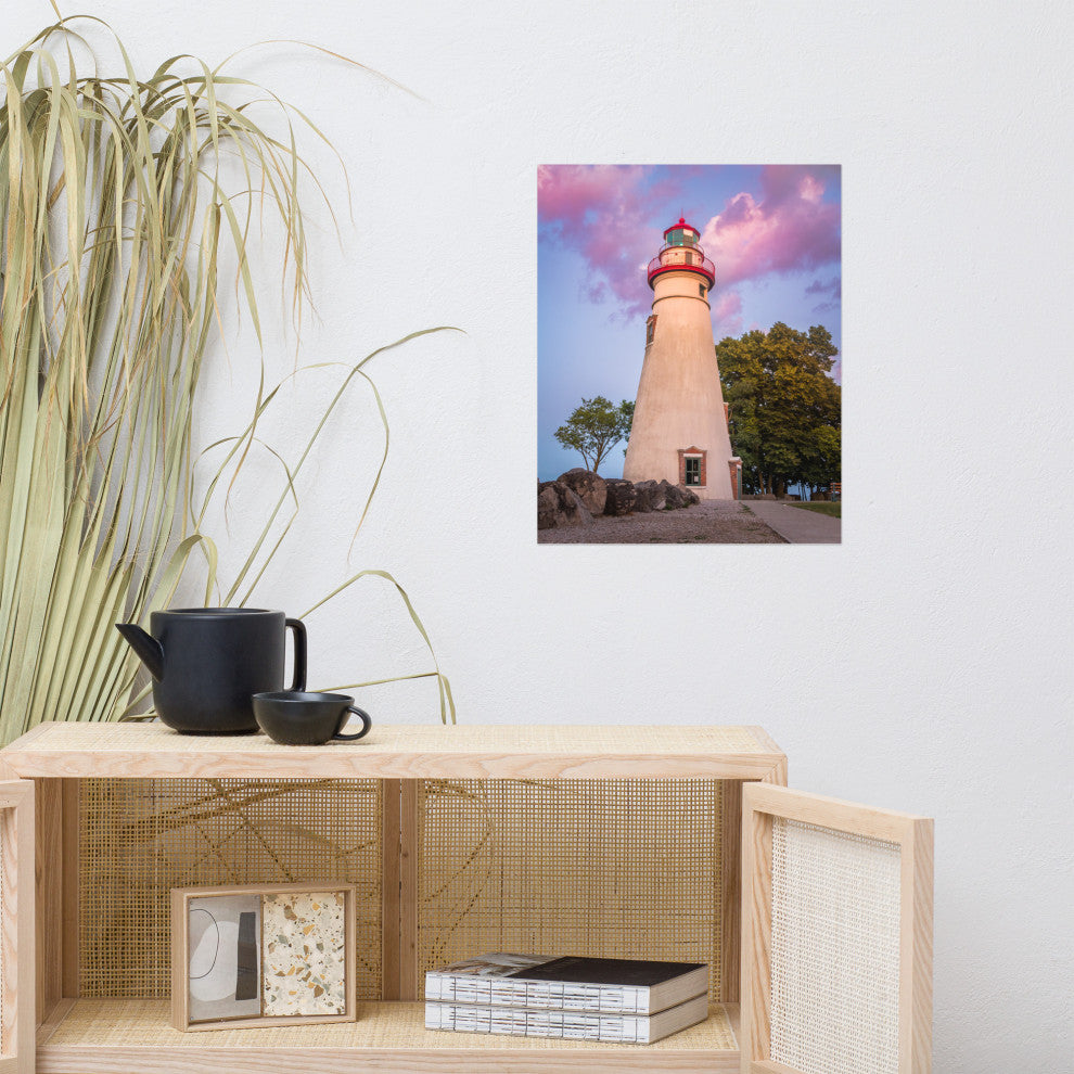 Marblehead Lighthouse at Sunset Coastal Landscape Unframed Wall Art Prints, 16" X 20"