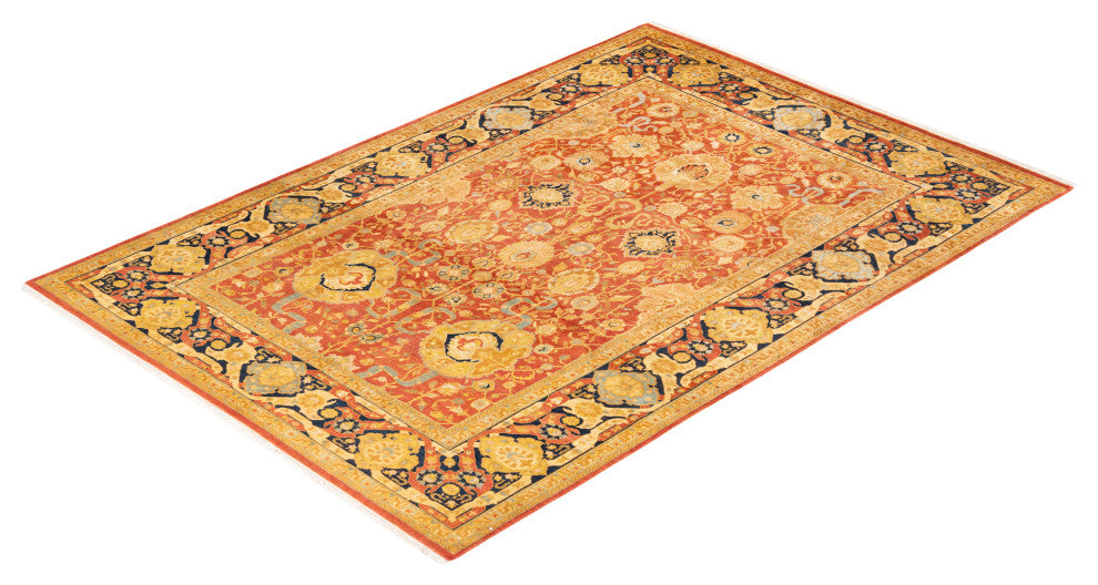 Mogul, One-of-a-Kind Hand-Knotted Area Rug  - Orange, 6' 1" x 8' 10"
