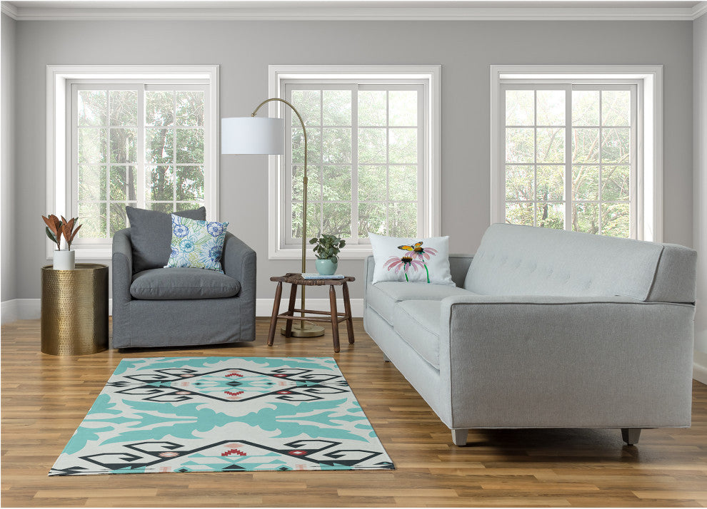 Bombay Medallion Spring Chenille Rug, Pepper, 4'x6'