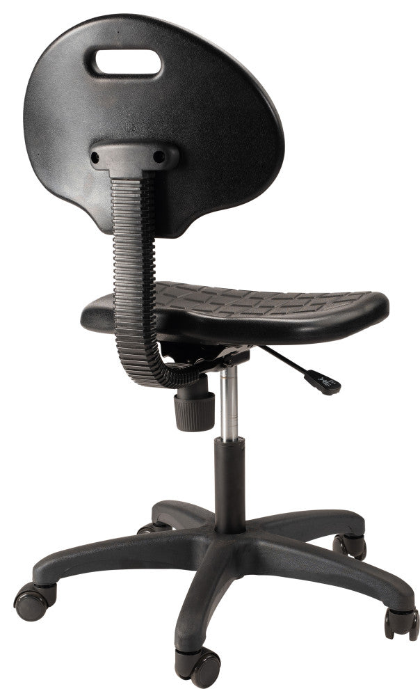 NPS Polyurethane Task Chair, 16"-21" Height, Black