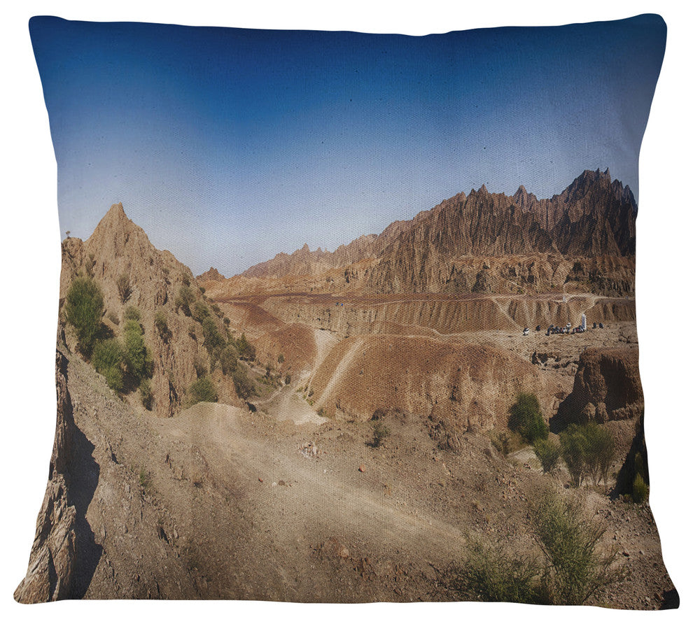 Hatta Mountains Landscape Photography Throw Pillow, 18"x18"