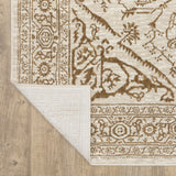 Iris Two-Tone Medallion Ivory/ Gold Area Rug 7'10" x 10'10"