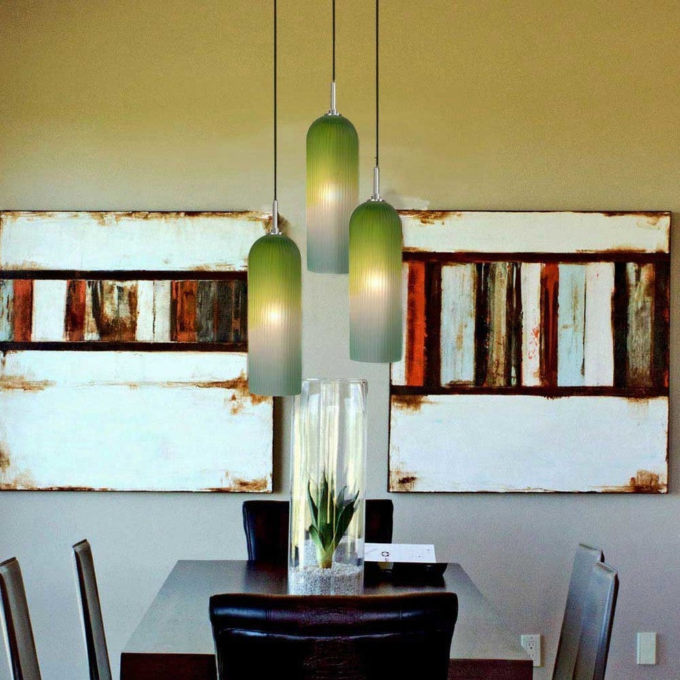 Light Low Voltage Pendant And Canopy Kit, Amber Bronze, Blue Green Gradient Chro