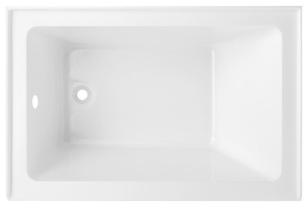 Vanity Art Alcove Soaking Acrylic Bathtub, White/Matte Black, 48"x32", Left