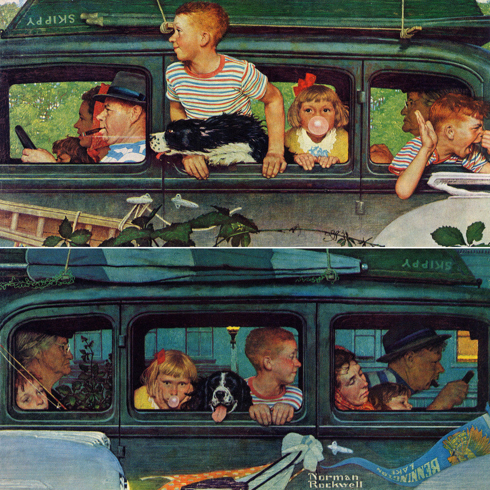 "Coming and Going" Painting Print on Canvas by Norman Rockwell