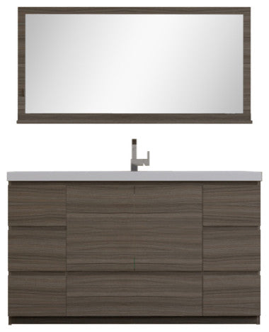 Paterno 60" Single Bathroom Vanity With Sink, Gray