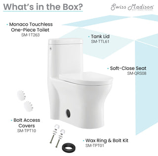 Monaco One Piece Elongated Toilet, Touchless