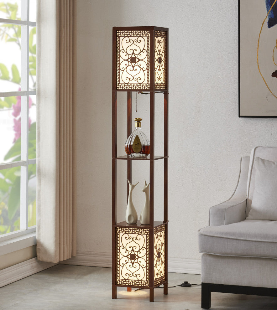 Infinity Heart Shelf 64" Espresso Floor Lamp