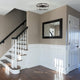 3 Light Cage Semi Flush Ceiling Lights, Vintage Wood, Ceiling Lamp Fixture