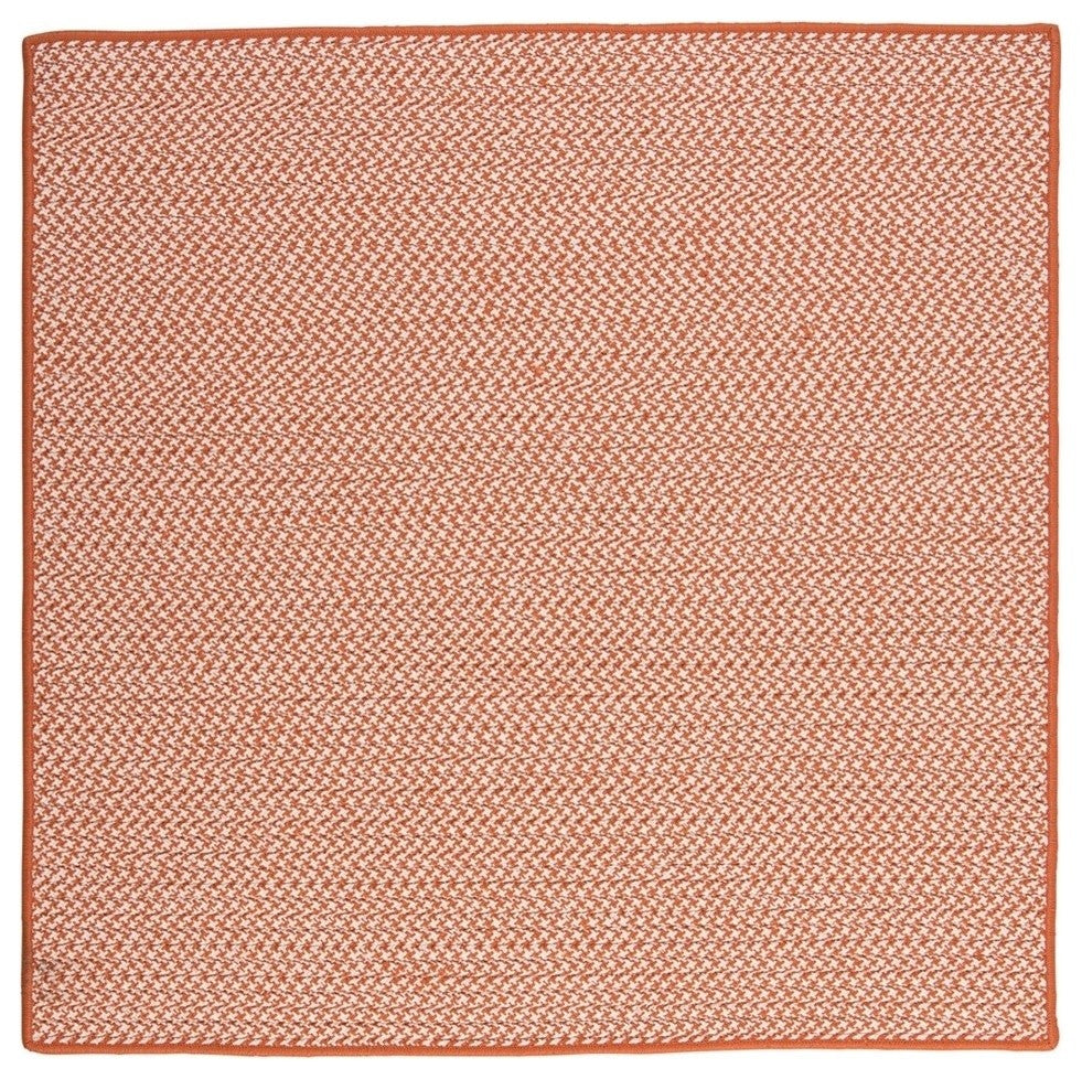 Outdoor Houndstooth Tweed OT19 Orange Indoor/Outdoor Area, Square 10'x10'