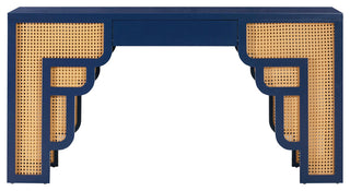 TOV Furniture Suzie Navy & Rattan Desk