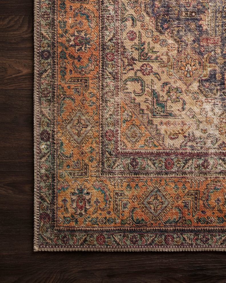 Plum Multi Loren LQ-02 Printed Area Rug by Loloi, 7'6"x9'6"