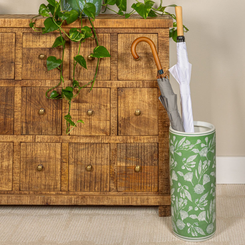 Green Ceramic Umbrella Stand
