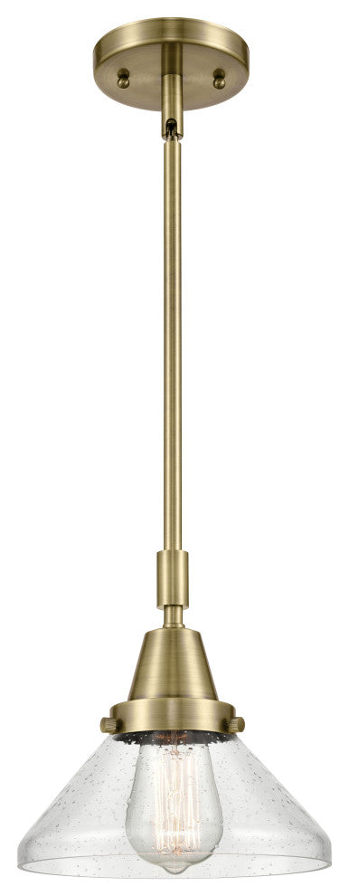 Innovations Lighting 447-1S-AB-G4474-LED Caden 1 Light 8" Mini Pendant