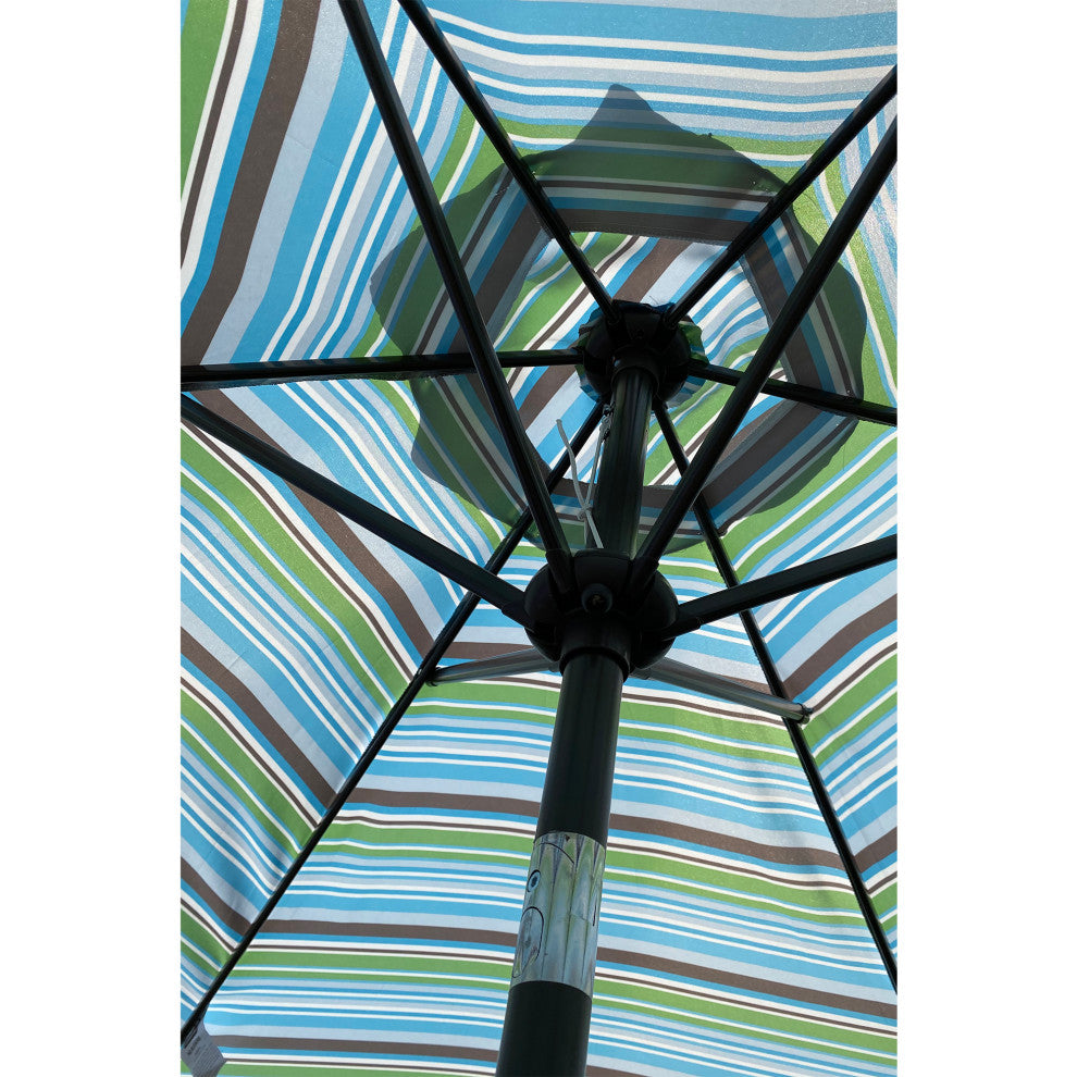 9' Outdoor Patio Steel Market Umbrella With Push Button Tilt and Crank, Green