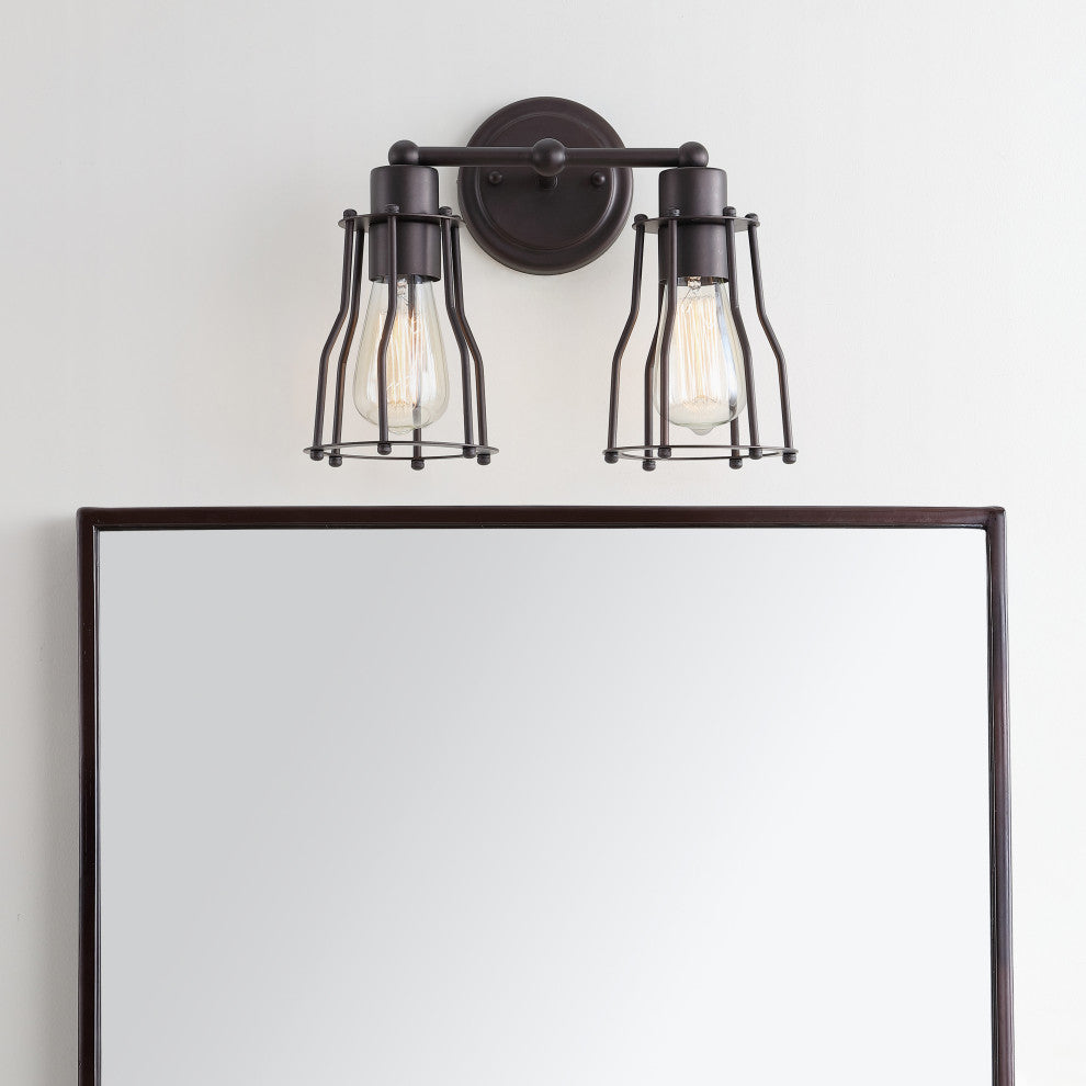 Evelyn Metal Vanity Light, Oil Rubbed Bronze, 2-Light