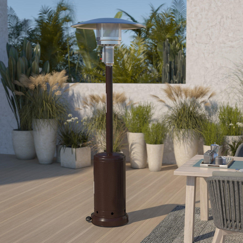 Roseto FFOF21416 87" Tall Portable Outdoor Propane Patio Heater - Bronze