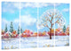 "Tree in Winter Watercolor" Painting Landscape Canvas Print, 4 Panels, 48"x28"
