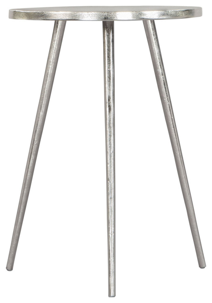 Sofa Side Table, Round, Aluminum, Metal, Silver, Lounge Cafe Lobby Hospitality