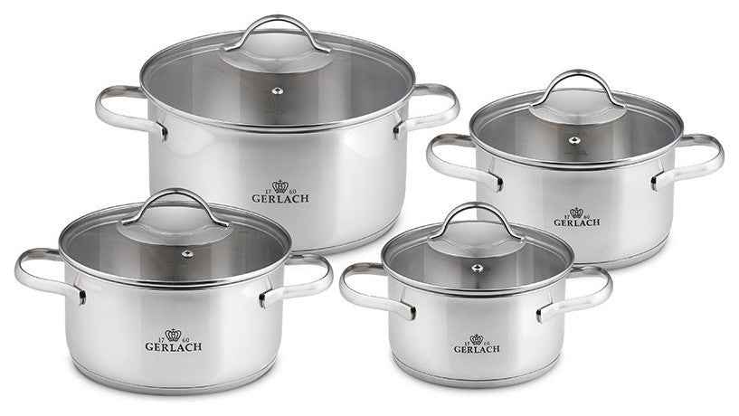 VIVA Stainless Steel Pot Set With Lids 8 pcs