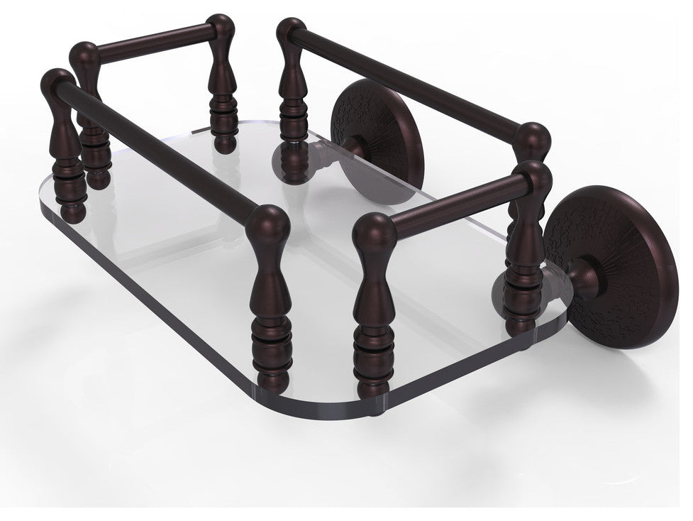 Monte Carlo Wall Mounted Glass Guest Towel Tray, Antique Bronze