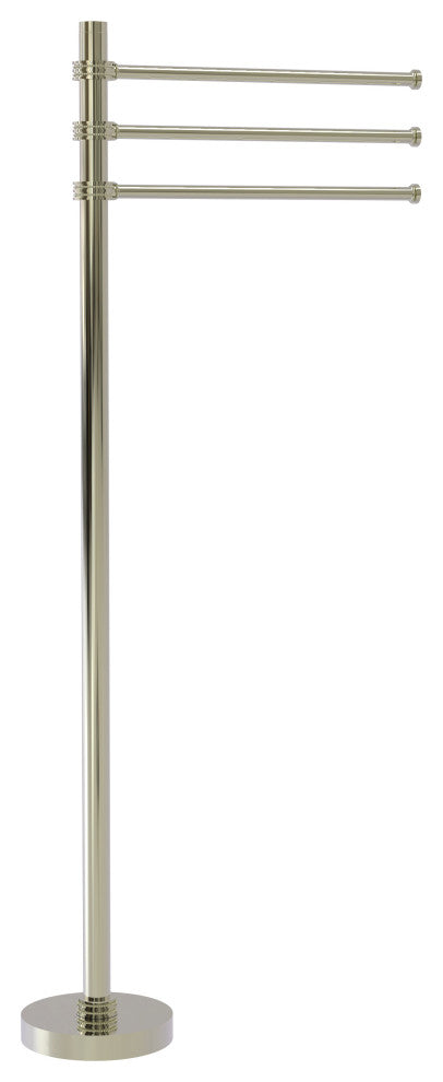 Towel Stand with 3 Pivoting 12" Arms, Polished Nickel
