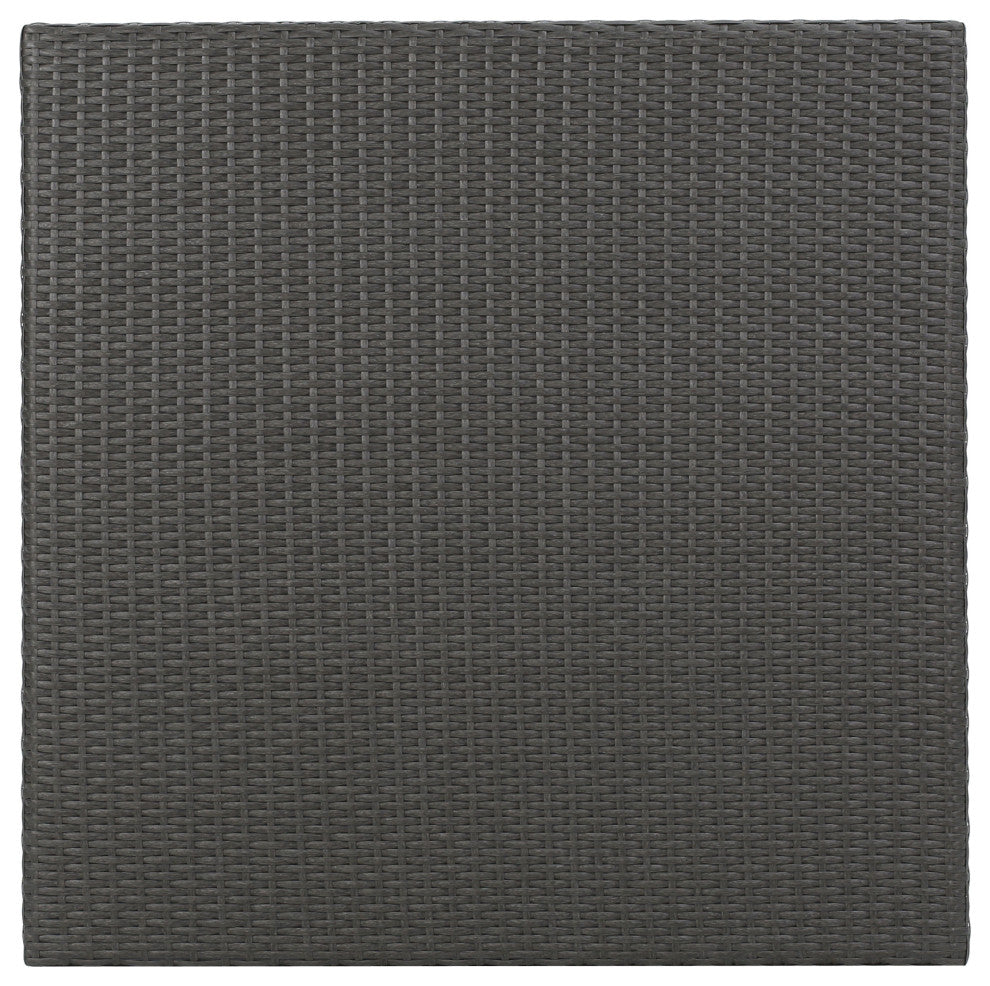 GDF Studio Colonial Outdoor Gray Wicker Square Dining Table