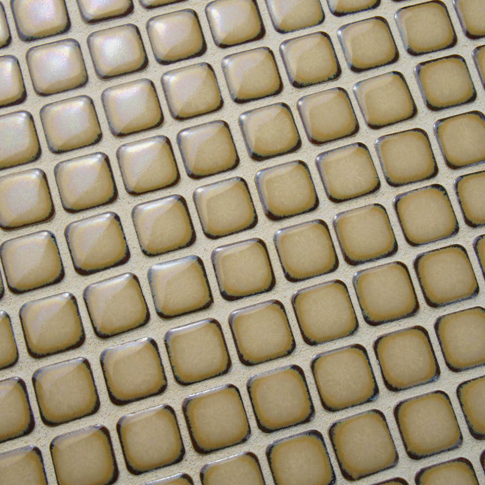 Hudson Diamond Porcelain Mosaic Floor and Wall Tile, Caffe, Sample