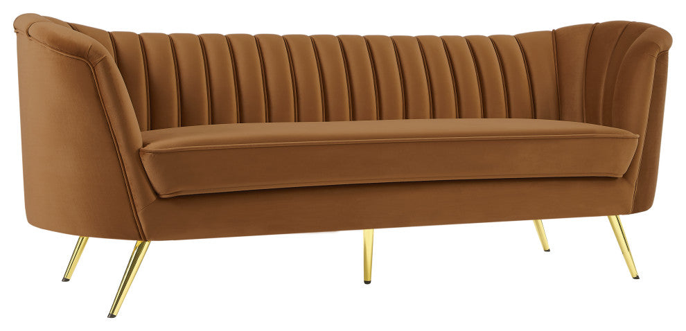 Margo Velvet Upholstered Set, Saddle, Sofa