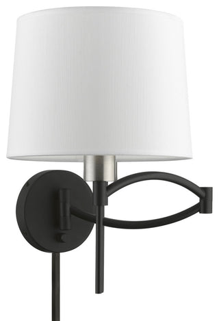 1 Light Black With Brushed Nickel Accent Swing Arm Wall Lamp