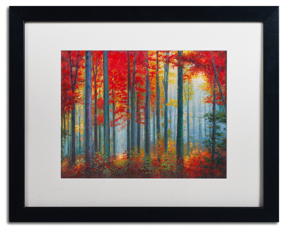 Daniel Moises 'Red Foreset' Matted Framed Art