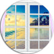 Closed Window To Ocean Sunset, Landscape Disc Metal Wall Art, 36"