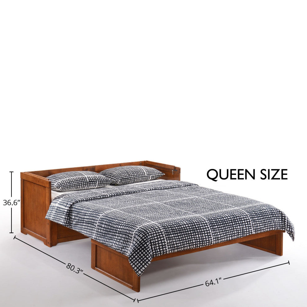 Cube Queen Size Murphy Bed Cabinet, Cherry