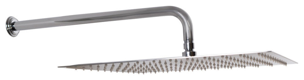 16" Square Shower Head With 19" Shower Arm, Polished Chrome