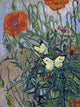 Tile Mural, Still Life Butterflies Poppies Flowers By Vincent Van Gogh Matte