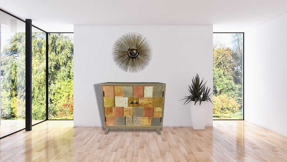 Picasso Mango Wood Cabinet with 2 Doors