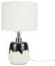 Nourison IET03 Table Lamp, Black/White, 12" x 12" x 18"