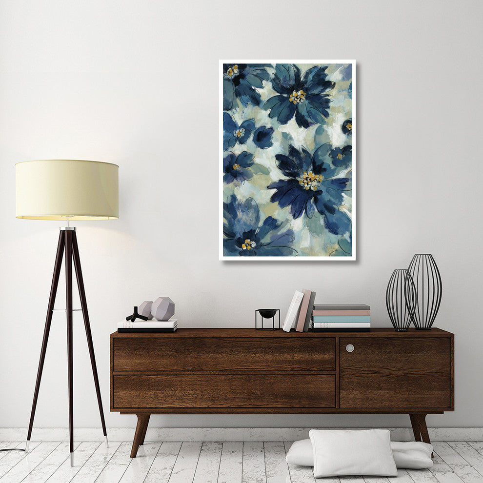 "Inky Floral I Crop" Digital Paper Print by Silvia Vassileva, 34"x50"