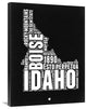 "Idaho Black and White Map" Fine Art Print