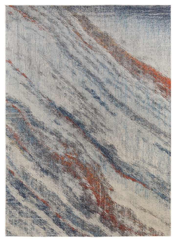 Weave & Wander Adelmo Abstract Contemporary Rug, Ivory/Multi, 9'x12'