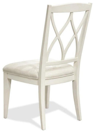 Riverside Furniture Myra XX-Back Upholstered Wood Dining Side Chair in White