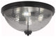 18" 4-Light Flush Mount Light, Matte Black/Smoke Ribbed