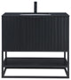 Terra Bathroom Vanity, Black, 36", Black Top