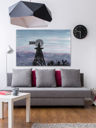 "Texas Sunset" Painting Print on Wrapped Canvas, 36"x24"