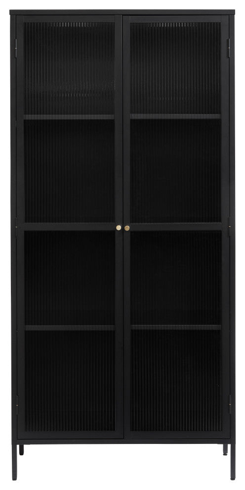 Metal & Glass 75" Display Cabinet, Black