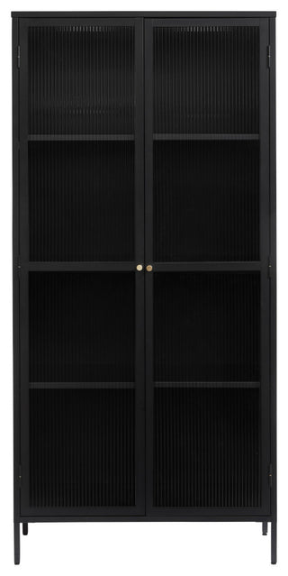 Metal & Glass 75" Display Cabinet, Black